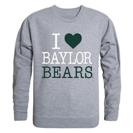 W Republic W Republic 552-110-HGY-02 Baylor University I Love Crewneck T-Shirt; Heather Grey - Medium 552-110-HGY-02